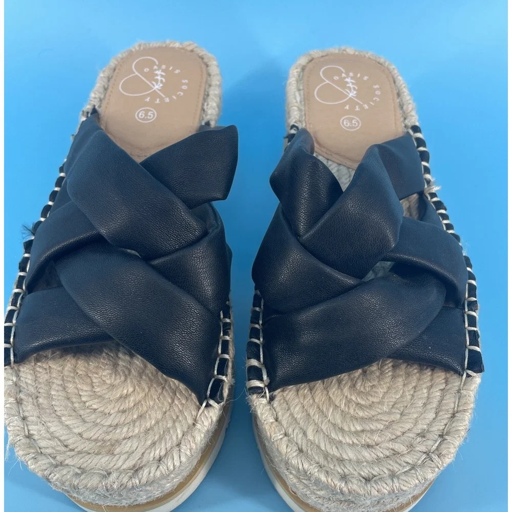 Oasis Society Rebel Espadrille Puffer Sandal Women's Sz 6.5 Y2K Platform Chunky
